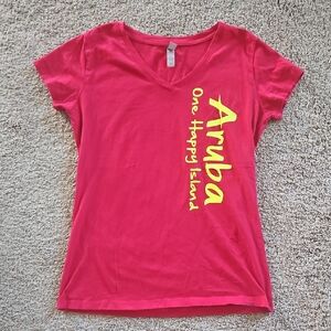 Next Level Apparel Red V-Neck T-Shirt